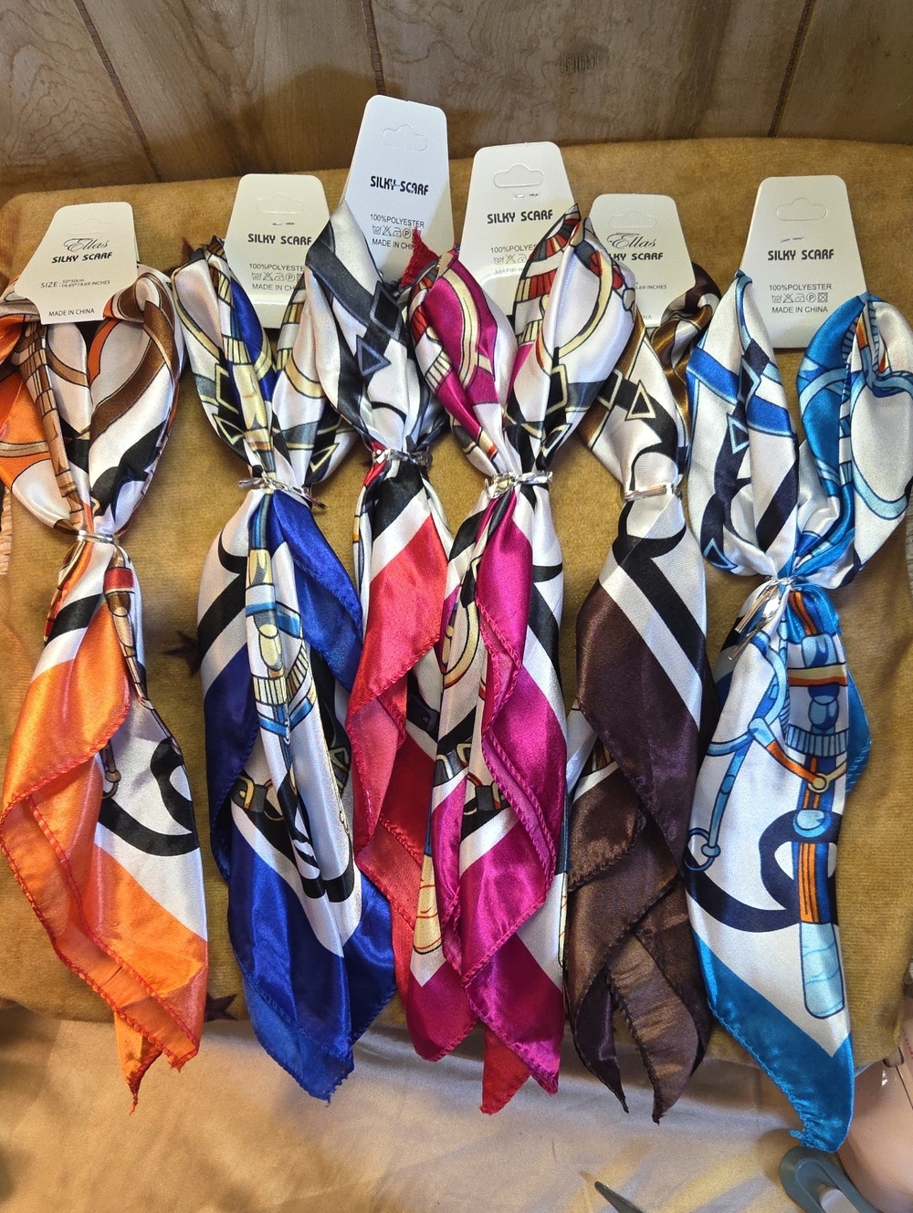 6 For 25 Women’s Printed Neck Scarf Or Purse Handle Decor